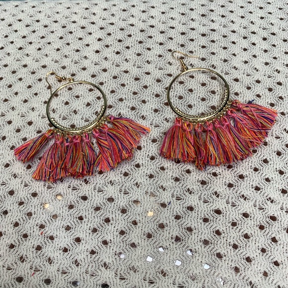 Jewelry - Multicolor Tassel Hook Dangle Earrings